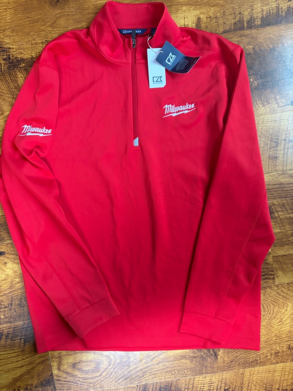 Cutter & Buck Red Milwaukee Quarter-Zip Pullover